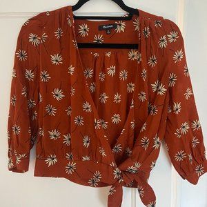 Madewell Tie-Front Button Blouse - XS